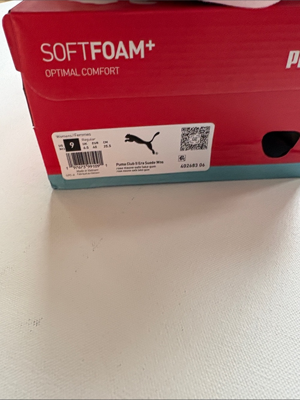 PUMA Club II Era Suede Sneakers-NIB-Rose Mauve/Safe Lake/Gum-Size 9 - Picture 8 of 8